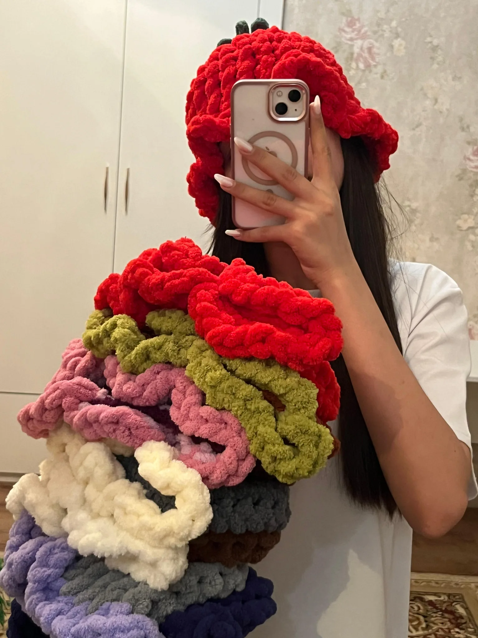 Çiyələk temalı papaq🍓